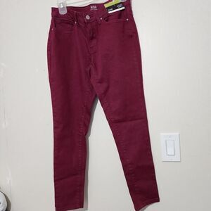 Ana Skinny Jeans Size 6 Stretch Ankle Legs Color Burgundy    B7